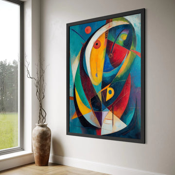 Abstract Modern Art Canvas, Colorful Geometric Shapes Wall Art, Contemporary Home Decor, Vibrant Living Room Canvas, Artistic Print Art