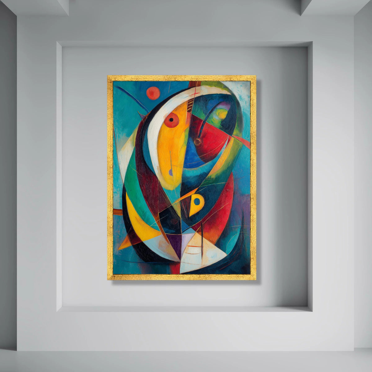 Abstract Modern Art Canvas, Colorful Geometric Shapes Wall Art, Contemporary Home Decor, Vibrant Living Room Canvas, Artistic Print Art