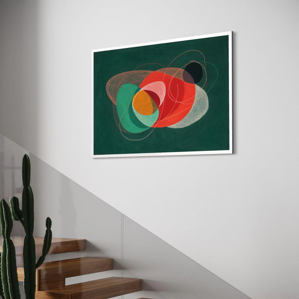 Abstract Modern Art Canvas, Colorful Shapes Wall Art, Geometric Home Decoration, Contemporary Design Canvas, Vibrant Living Room Print Art