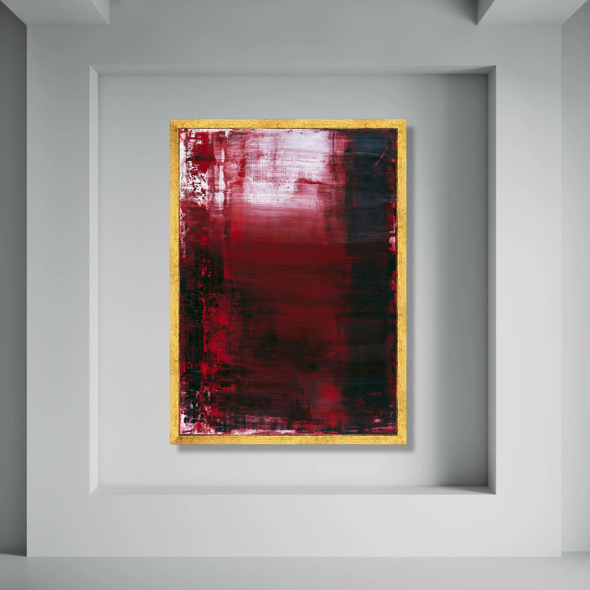 Bold Red and Black Abstract Canvas, Modern Wall Art Decor, Contemporary Color Block Design, Vibrant Home Decoration Canvas Print Art
