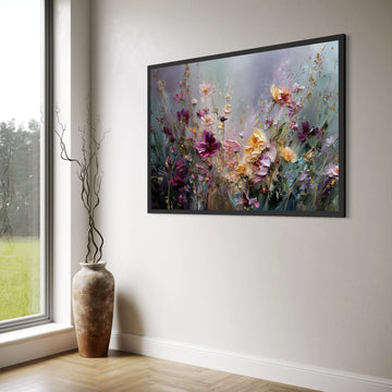 Vibrant Wildflower Bouquet Canvas, Floral Wall Art, Garden Bloom Canvas, Colorful Flowers Decoration, Nature Canvas Art Print Art