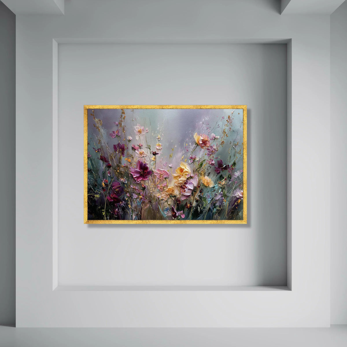Vibrant Wildflower Bouquet Canvas, Floral Wall Art, Garden Bloom Canvas, Colorful Flowers Decoration, Nature Canvas Art Print Art
