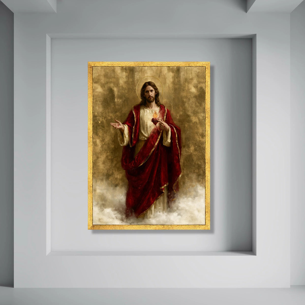 Sacred Heart of Jesus Canvas Wall Art, Religious Christian Canvas, Spiritual Home Decor, Devotional Painting, Inspirational Wall Print Art