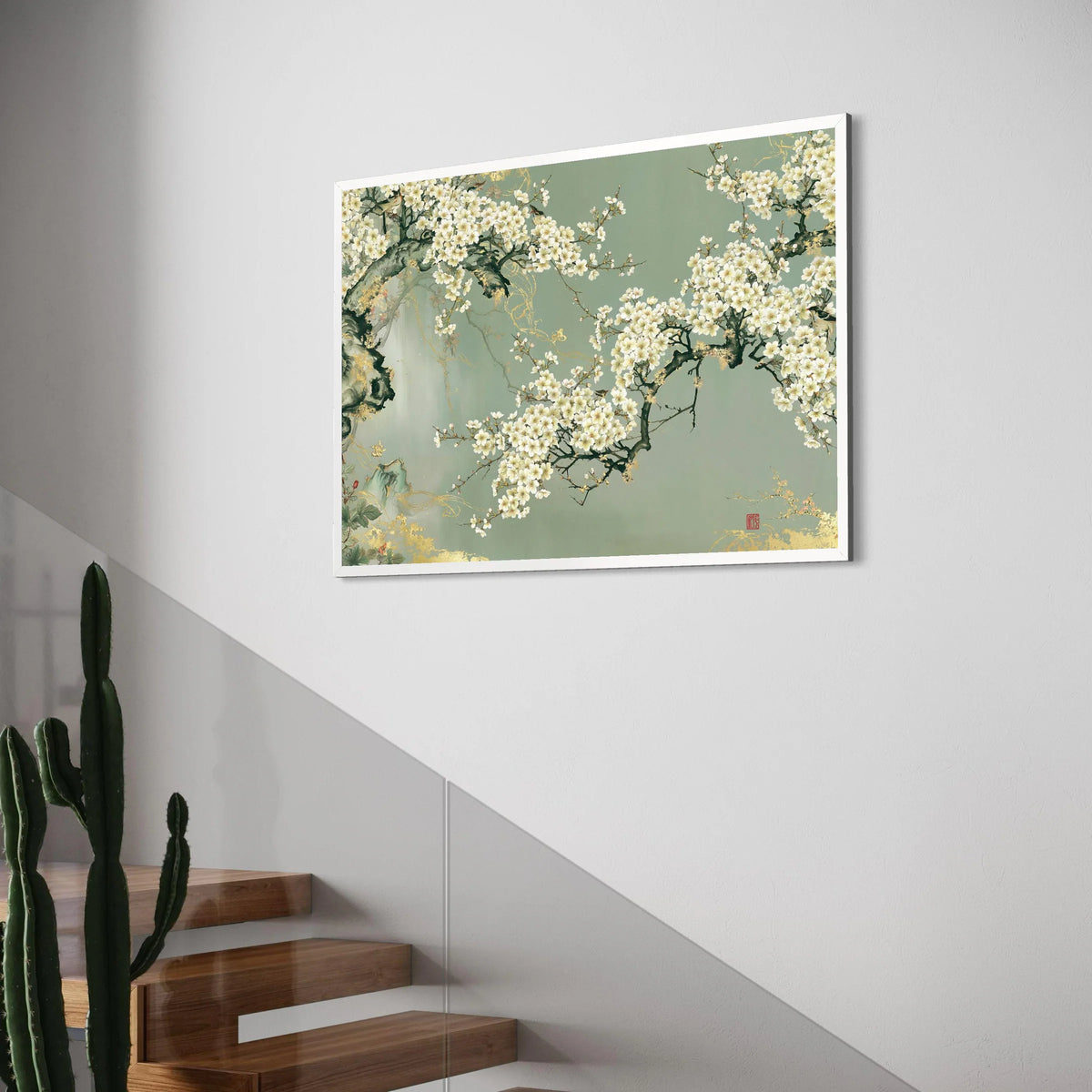 Elegant Cherry Blossom Branches Canvas Wall Art, Floral Nature Print, Botanical Home Decor, Vintage Style Canvas Painting, Ready Print Art