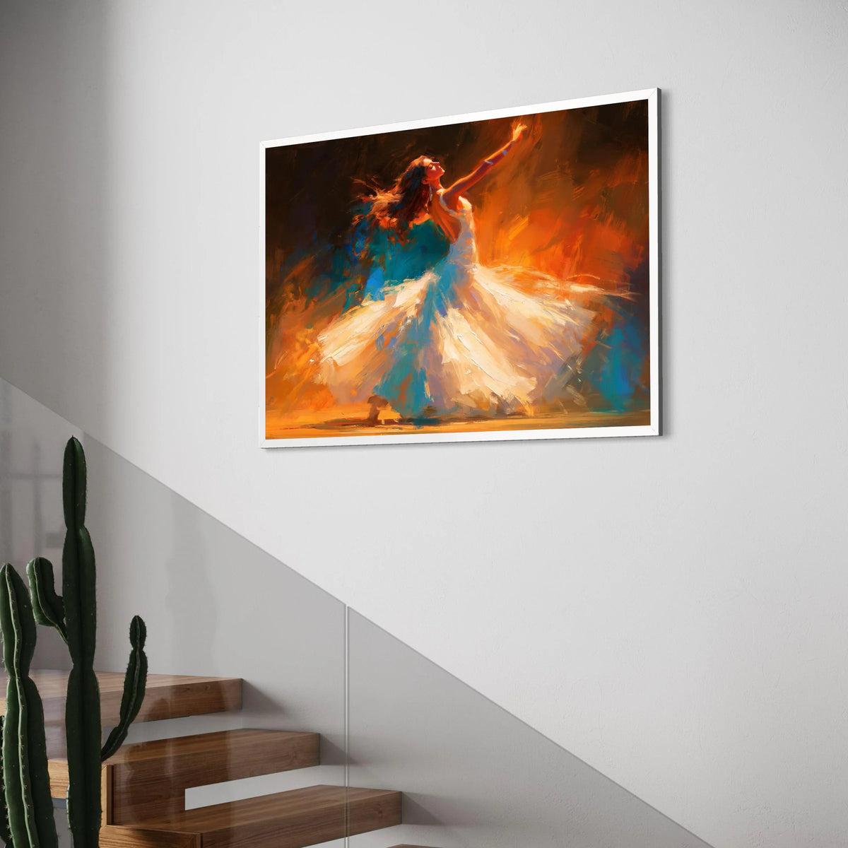 Graceful Ballerina Dance Canvas, Elegant Ballet Art, Vibrant Movement Wall Decor, Contemporary Woman Silhouette Canvas, Home Dance Print Art