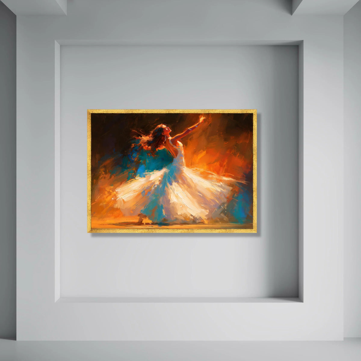 Graceful Ballerina Dance Canvas, Elegant Ballet Art, Vibrant Movement Wall Decor, Contemporary Woman Silhouette Canvas, Home Dance Print Art