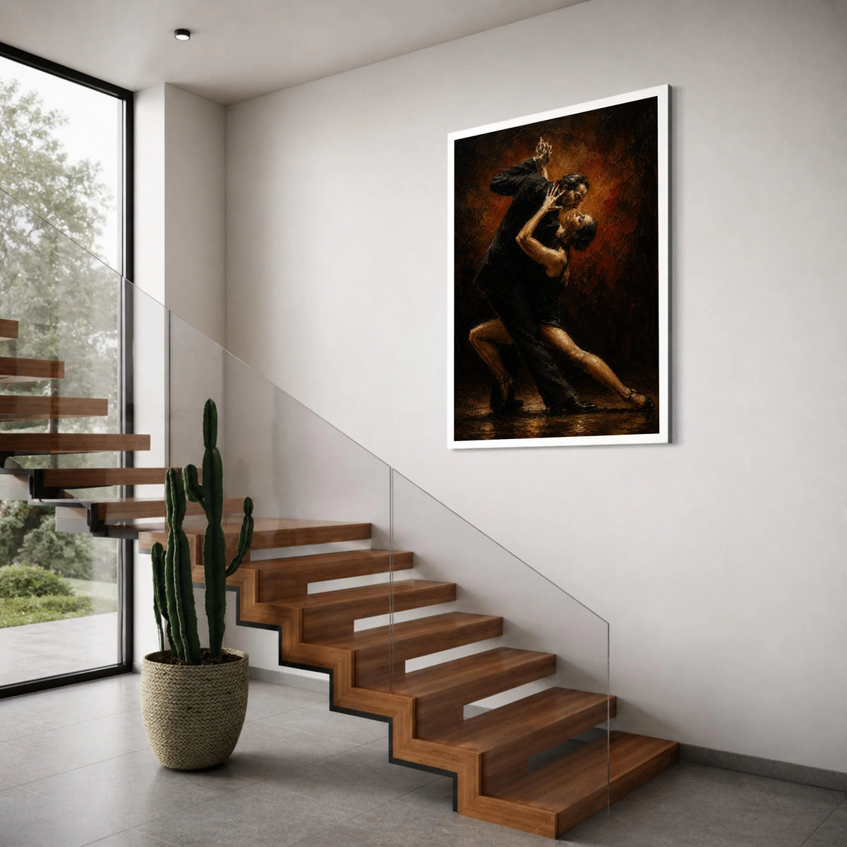 Passionate Tango Dance Couple, Elegant Ballroom Canvas, Sensual Dance Art, Romantic Home Wall Decoration, Dance Movement Canvas Print Art