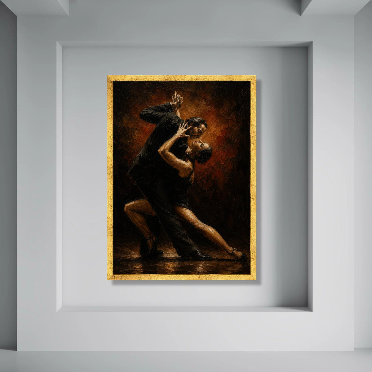 Passionate Tango Dance Couple, Elegant Ballroom Canvas, Sensual Dance Art, Romantic Home Wall Decoration, Dance Movement Canvas Print Art