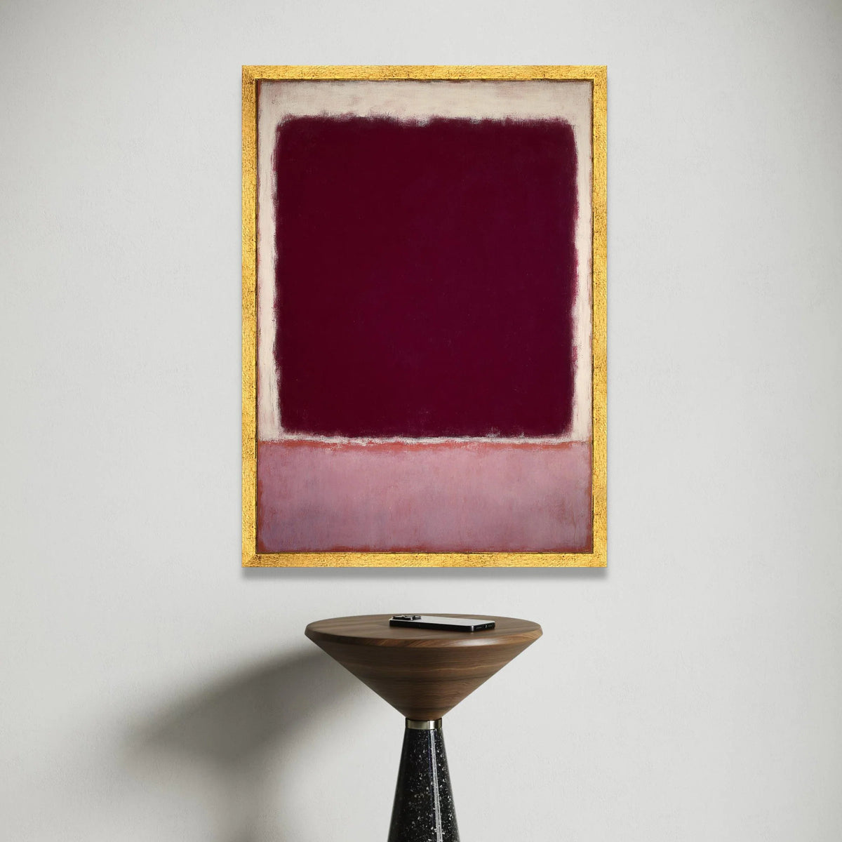 Mark Rothko Style Abstract Canvas, Burgundy and Pink Color Block Wall Art, Modern Minimalist Canvas Painting, Contemporary Canvas Print Art