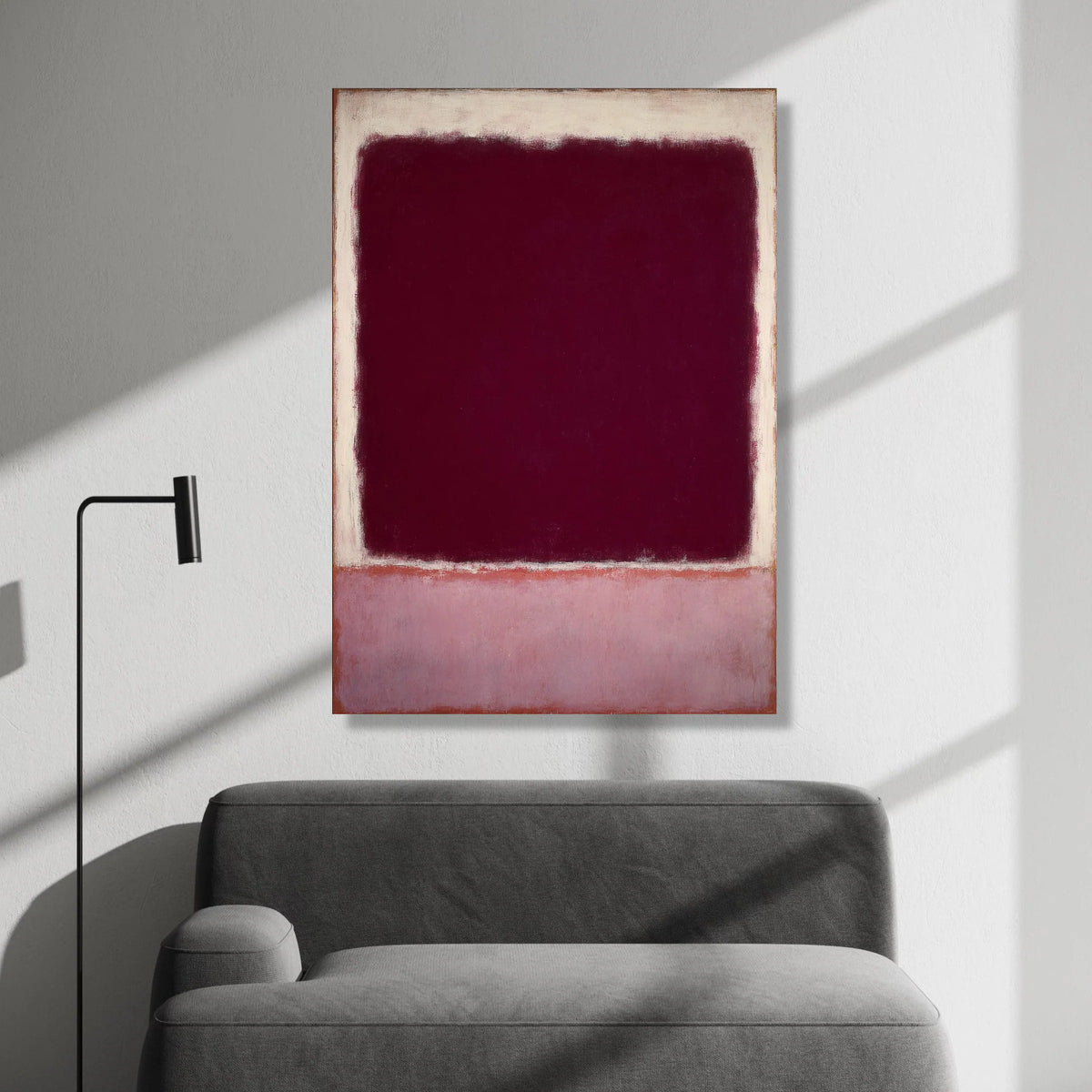 Mark Rothko Style Abstract Canvas, Burgundy and Pink Color Block Wall Art, Modern Minimalist Canvas Painting, Contemporary Canvas Print Art