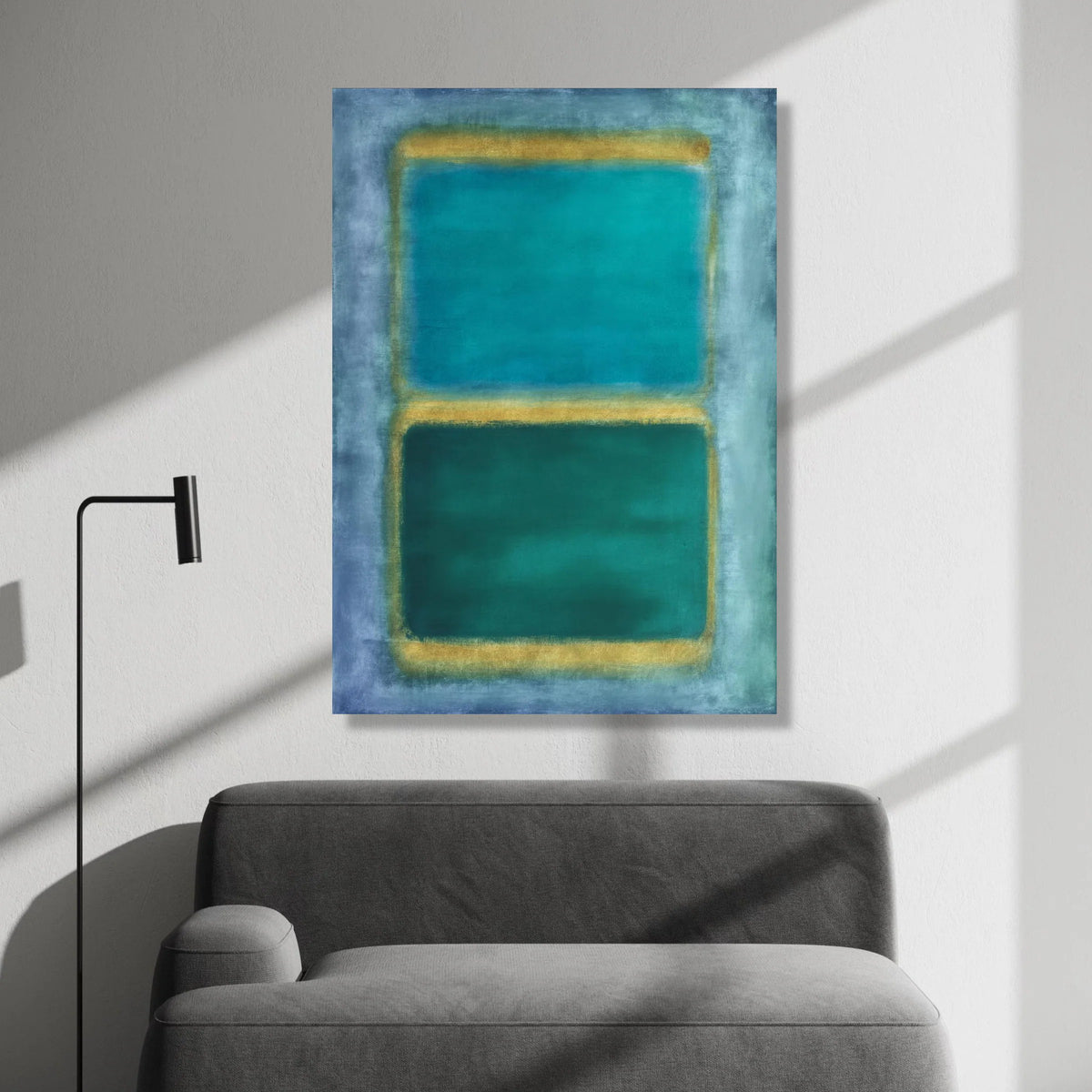 Mark Rothko Blue and Teal Rectangles Canvas, Abstract Color Field Wall Art, Modern Minimalist Home Decor, Contemporary Canvas Print Art