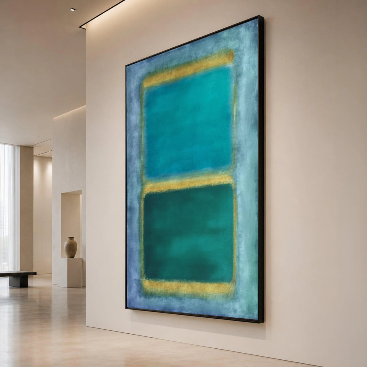 Mark Rothko Blue and Teal Rectangles Canvas, Abstract Color Field Wall Art, Modern Minimalist Home Decor, Contemporary Canvas Print Art