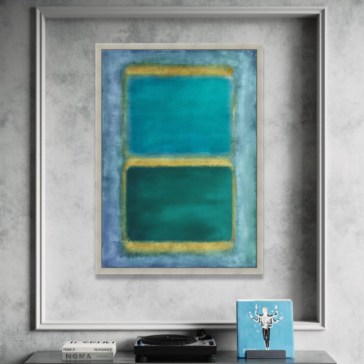 Mark Rothko Blue and Teal Rectangles Canvas, Abstract Color Field Wall Art, Modern Minimalist Home Decor, Contemporary Canvas Print Art