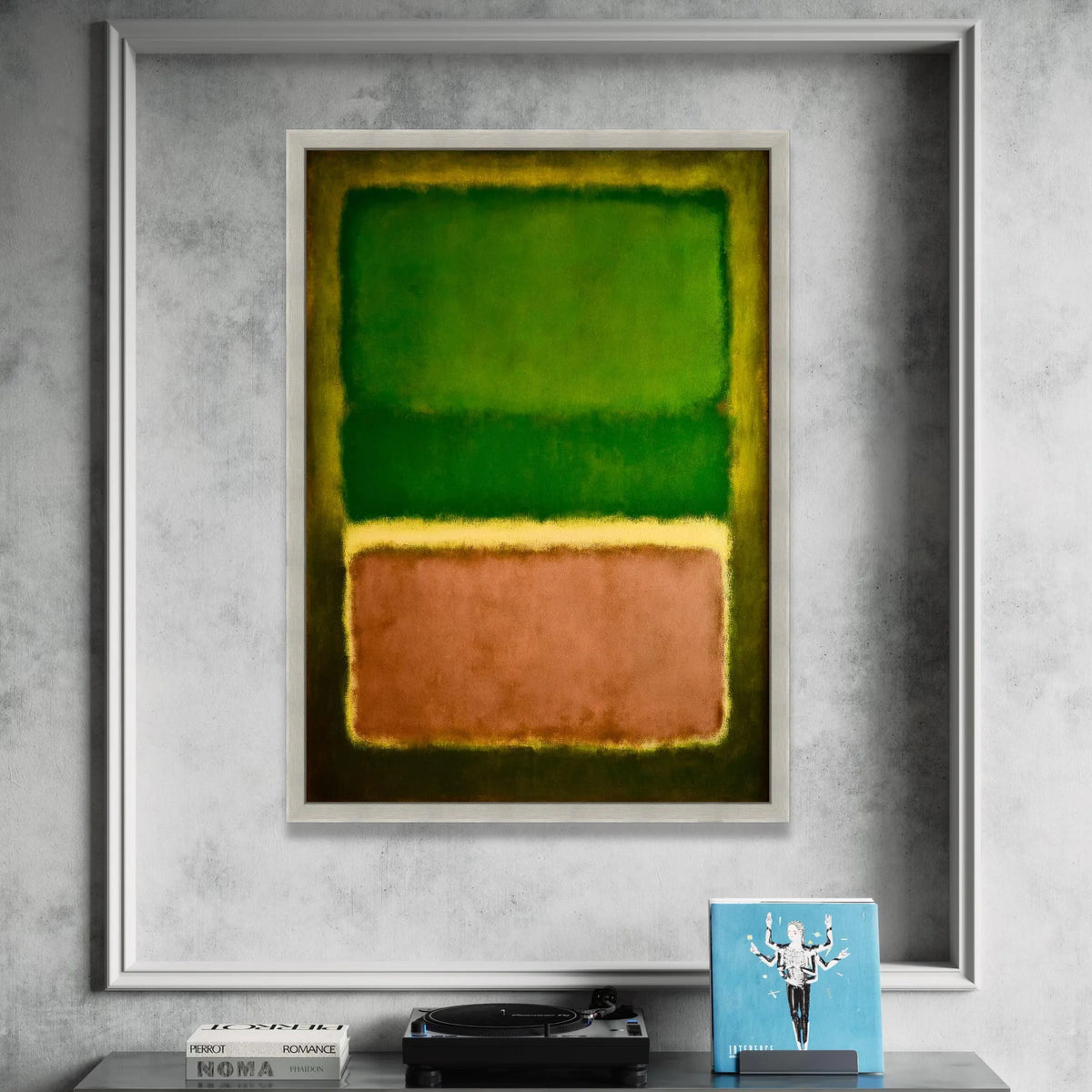 Mark Rothko Style Green and Brown Rectangles Canvas Wall Art, Abstract Color Field Painting, Modern Minimalist Home Decor, Canvas Print Art