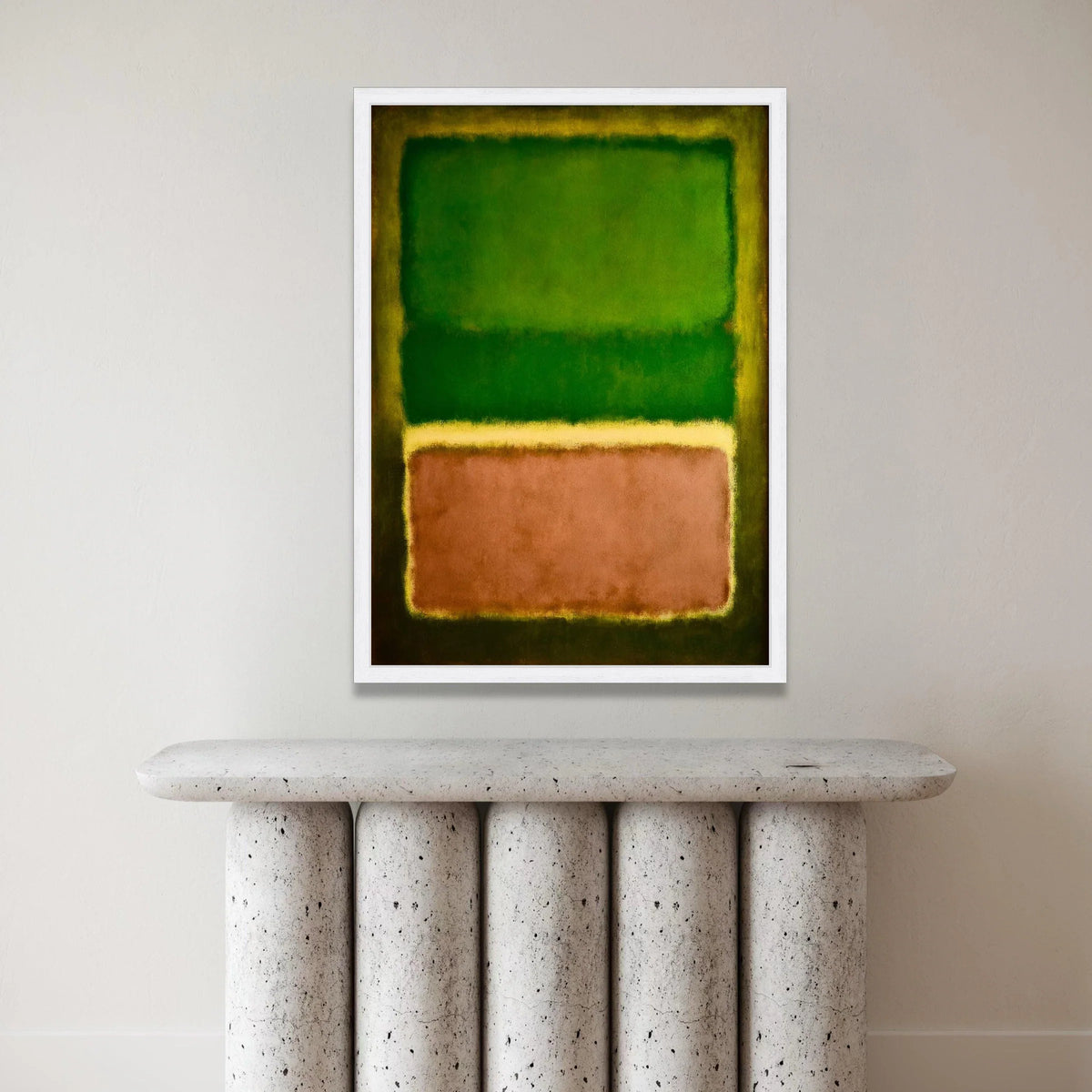 Mark Rothko Style Green and Brown Rectangles Canvas Wall Art, Abstract Color Field Painting, Modern Minimalist Home Decor, Canvas Print Art