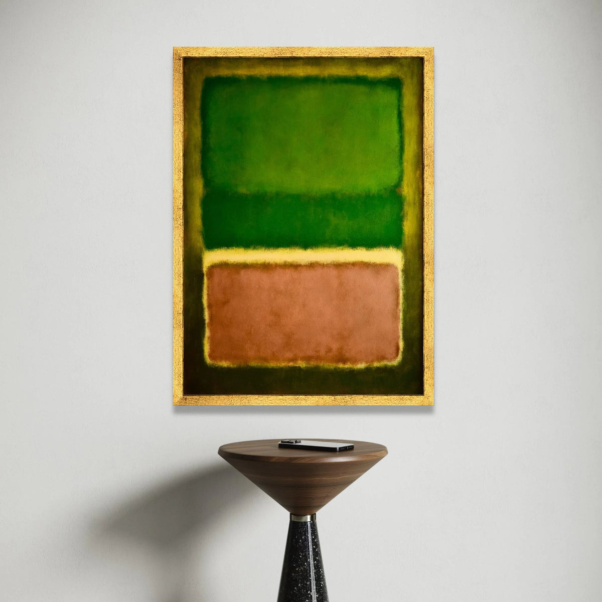 Mark Rothko Style Green and Brown Rectangles Canvas Wall Art, Abstract Color Field Painting, Modern Minimalist Home Decor, Canvas Print Art