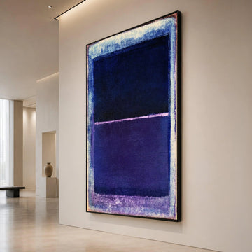 Mark Rothko Abstract Canvas, Deep Blue and Purple Modern Wall Art, Minimalist Color Block Canvas, Contemporary Home Canvas Print Art