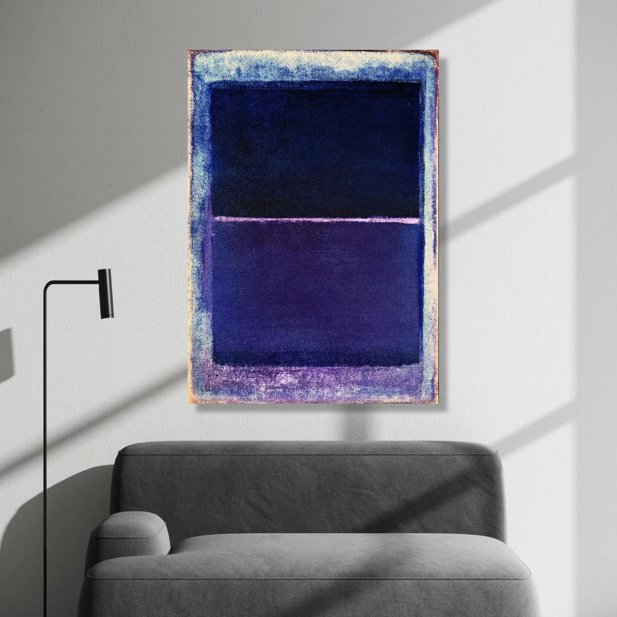 Mark Rothko Abstract Canvas, Deep Blue and Purple Modern Wall Art, Minimalist Color Block Canvas, Contemporary Home Canvas Print Art
