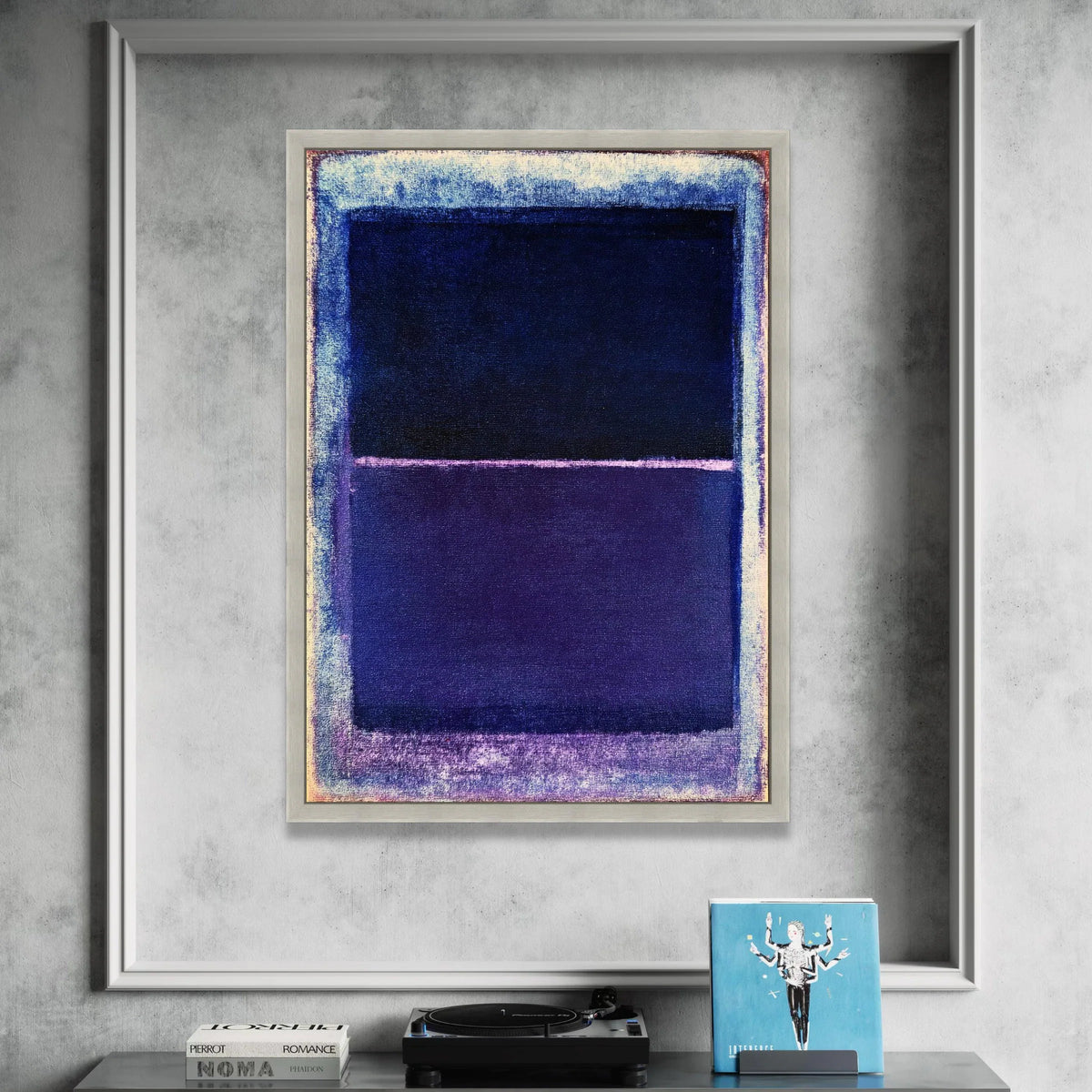 Mark Rothko Abstract Canvas, Deep Blue and Purple Modern Wall Art, Minimalist Color Block Canvas, Contemporary Home Canvas Print Art