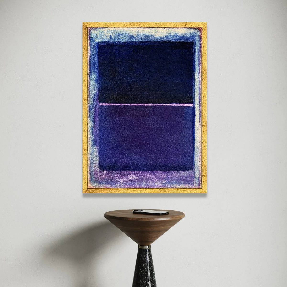 Mark Rothko Abstract Canvas, Deep Blue and Purple Modern Wall Art, Minimalist Color Block Canvas, Contemporary Home Canvas Print Art