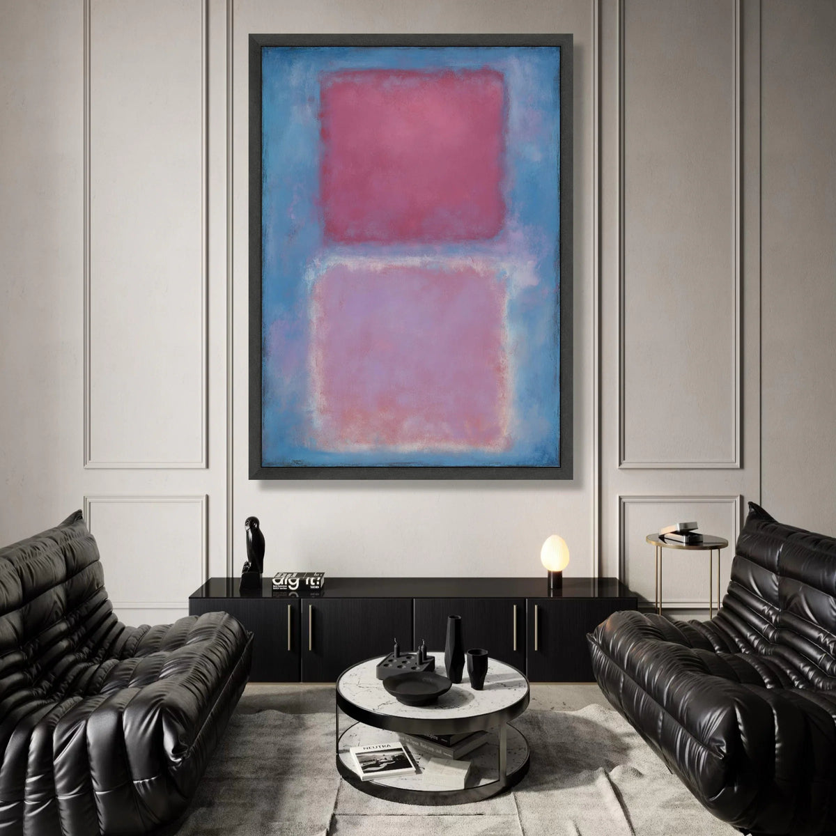 Mark Rothko Abstract Canvas Wall Art, Modern Color Field Painting, Pink Blue Minimalist Decor, Contemporary Artistic Canvas Print Art