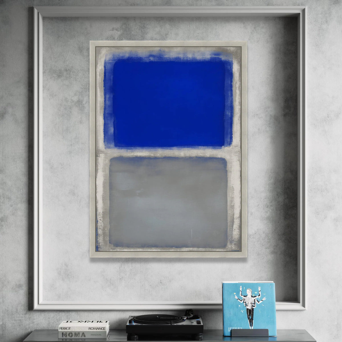 Mark Rothko Style Blue and Gray Abstract Canvas Wall Art, Modern Minimalist Home Decoration, Color Field Painting Replica Canvas Print Art