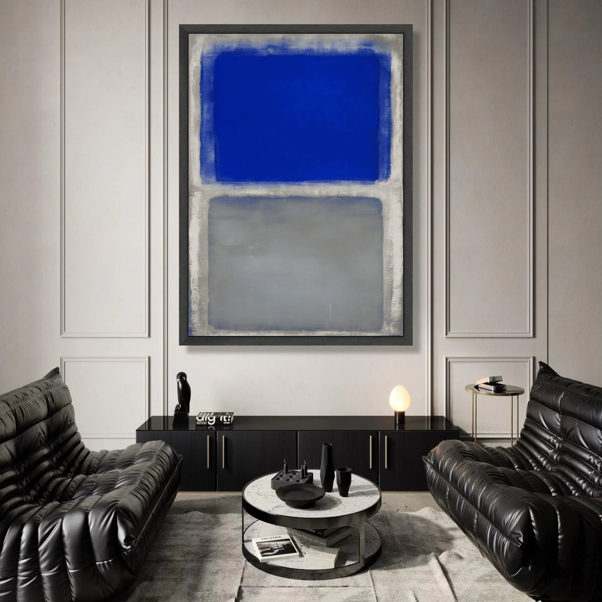 Mark Rothko Style Blue and Gray Abstract Canvas Wall Art, Modern Minimalist Home Decoration, Color Field Painting Replica Canvas Print Art