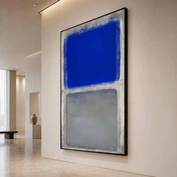 Mark Rothko Style Blue and Gray Abstract Canvas Wall Art, Modern Minimalist Home Decoration, Color Field Painting Replica Canvas Print Art