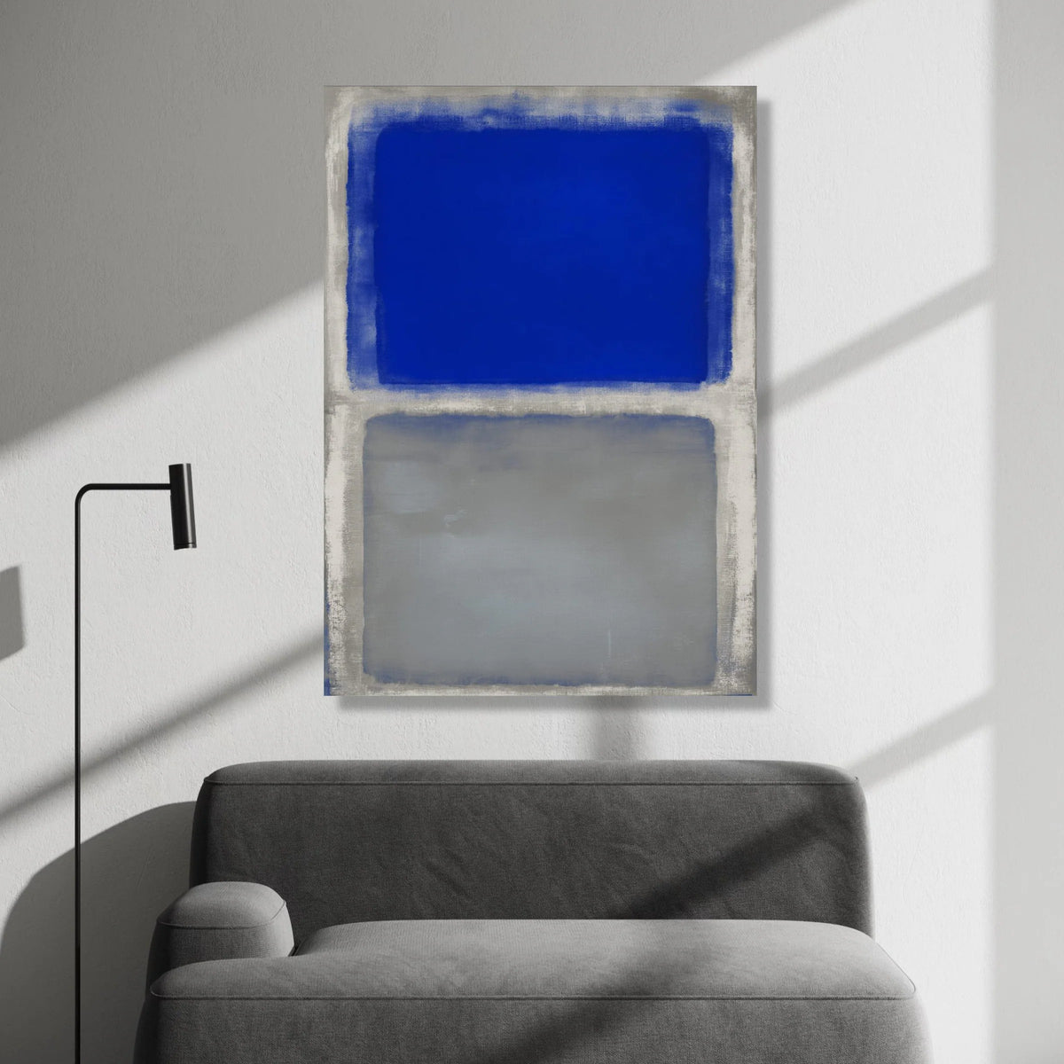 Mark Rothko Style Blue and Gray Abstract Canvas Wall Art, Modern Minimalist Home Decoration, Color Field Painting Replica Canvas Print Art