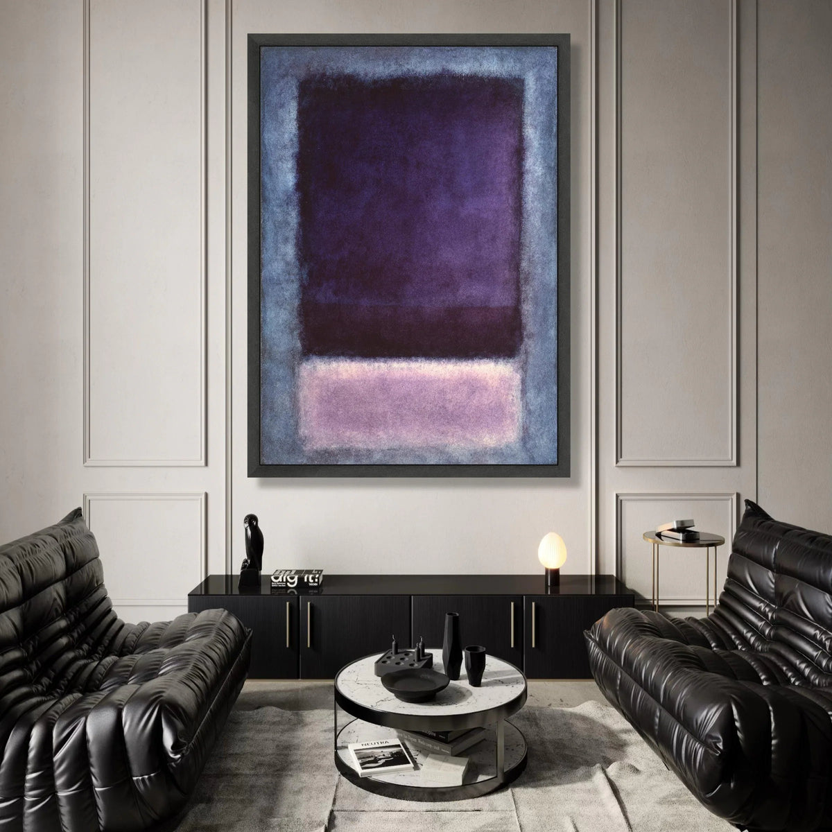 Mark Rothko Abstract Canvas, Deep Purple and Lavender Color Field Wall Art, Modern Minimalist Home Decoration Canvas Print Art