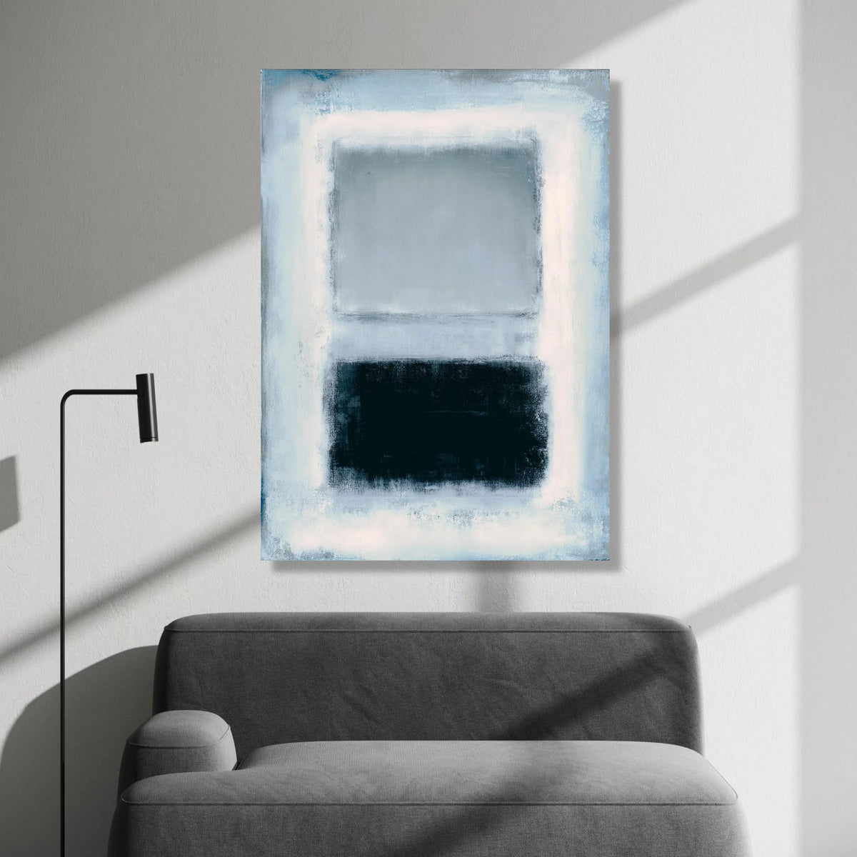 Mark Rothko Abstract Canvas Wall Art, Modern Color Block Painting, Minimalist Blue and Black Canvas, Contemporary Home Canvas Print Art
