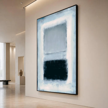 Mark Rothko Abstract Canvas Wall Art, Modern Color Block Painting, Minimalist Blue and Black Canvas, Contemporary Home Canvas Print Art