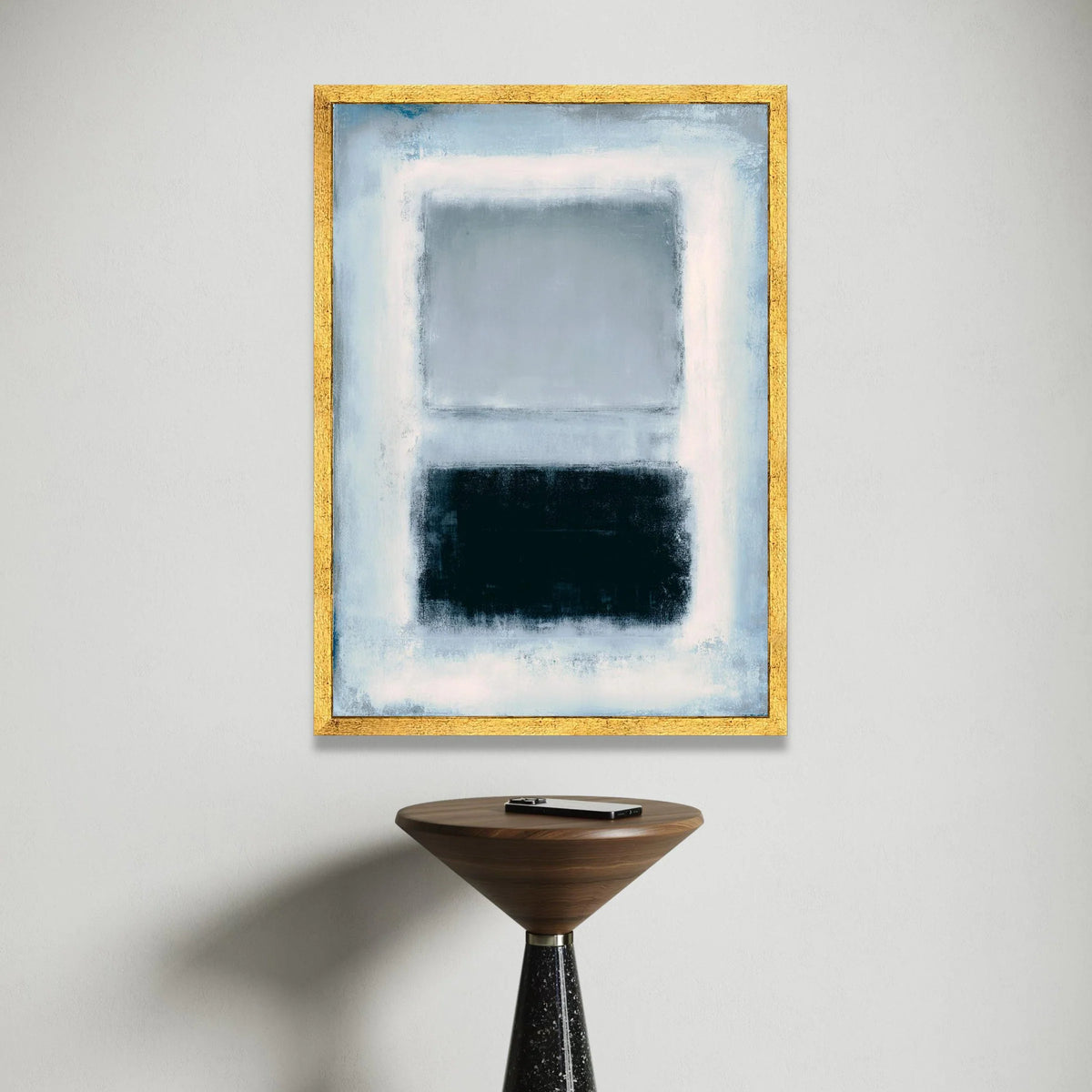 Mark Rothko Abstract Canvas Wall Art, Modern Color Block Painting, Minimalist Blue and Black Canvas, Contemporary Home Canvas Print Art