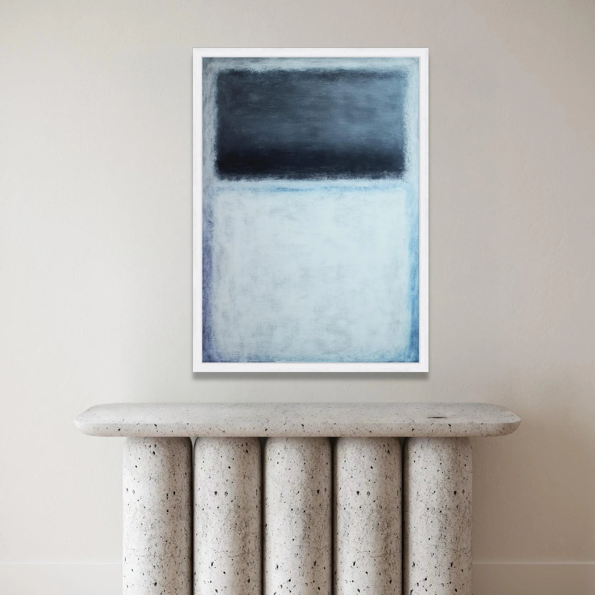 Mark Rothko Style Abstract Canvas Wall Art, Minimalist Modern Painting, Blue and Black Color Block Canvas, Contemporary Canvas Print Art
