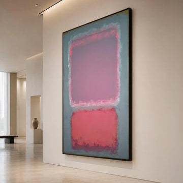 Mark Rothko Abstract Canvas Wall Art, Soft Pink and Red Rectangles, Modern Minimalist Home Decor, Contemporary Abstract Canvas Print Art