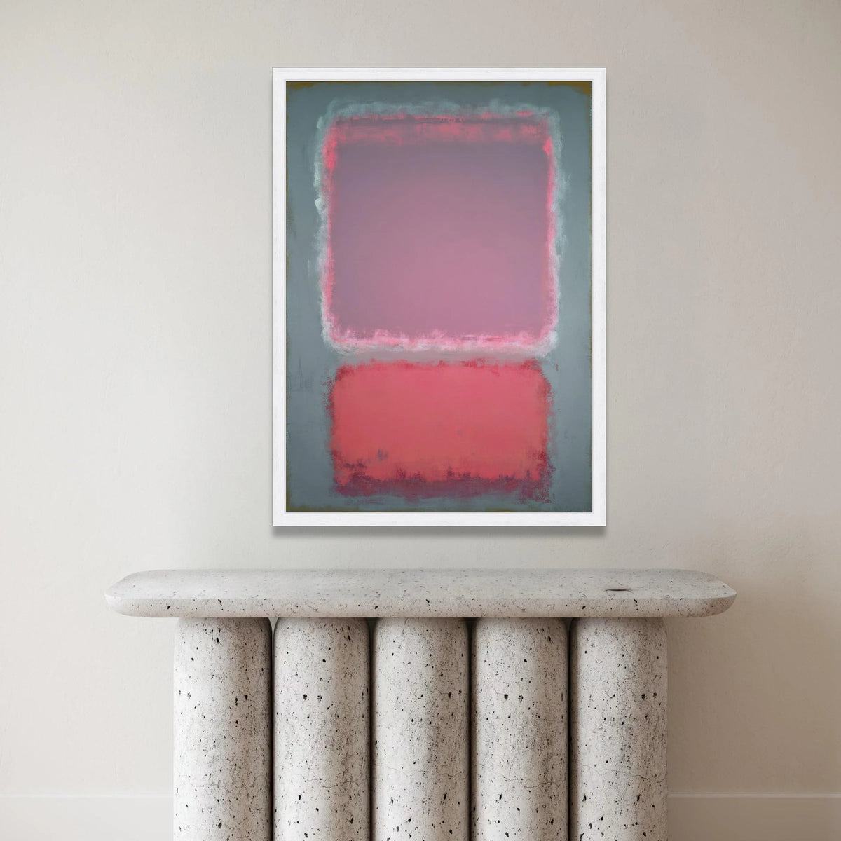 Mark Rothko Abstract Canvas Wall Art, Soft Pink and Red Rectangles, Modern Minimalist Home Decor, Contemporary Abstract Canvas Print Art