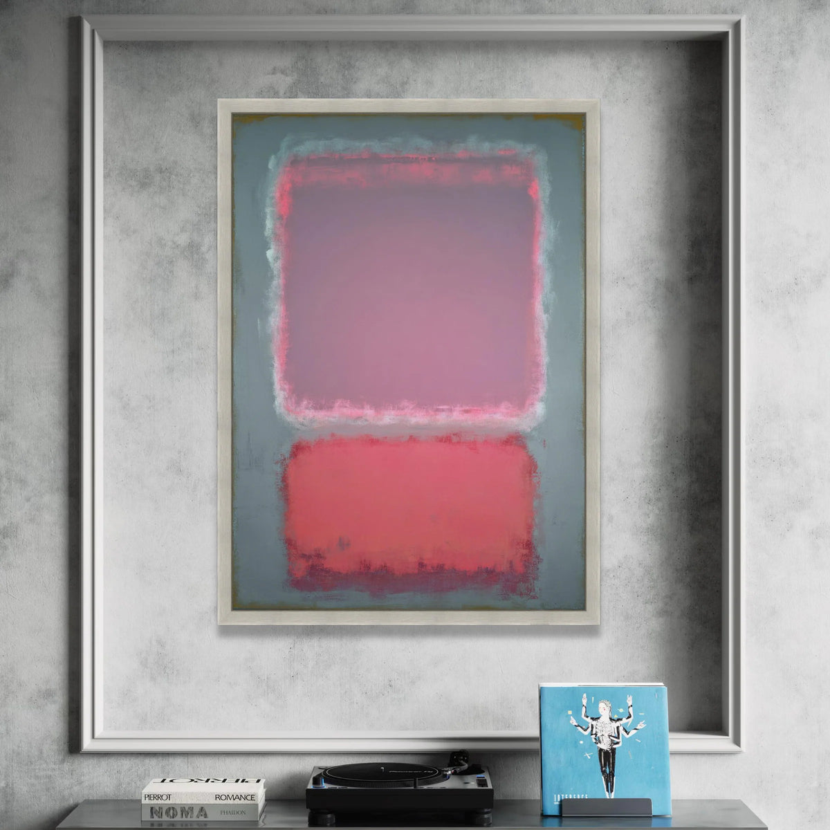 Mark Rothko Abstract Canvas Wall Art, Soft Pink and Red Rectangles, Modern Minimalist Home Decor, Contemporary Abstract Canvas Print Art