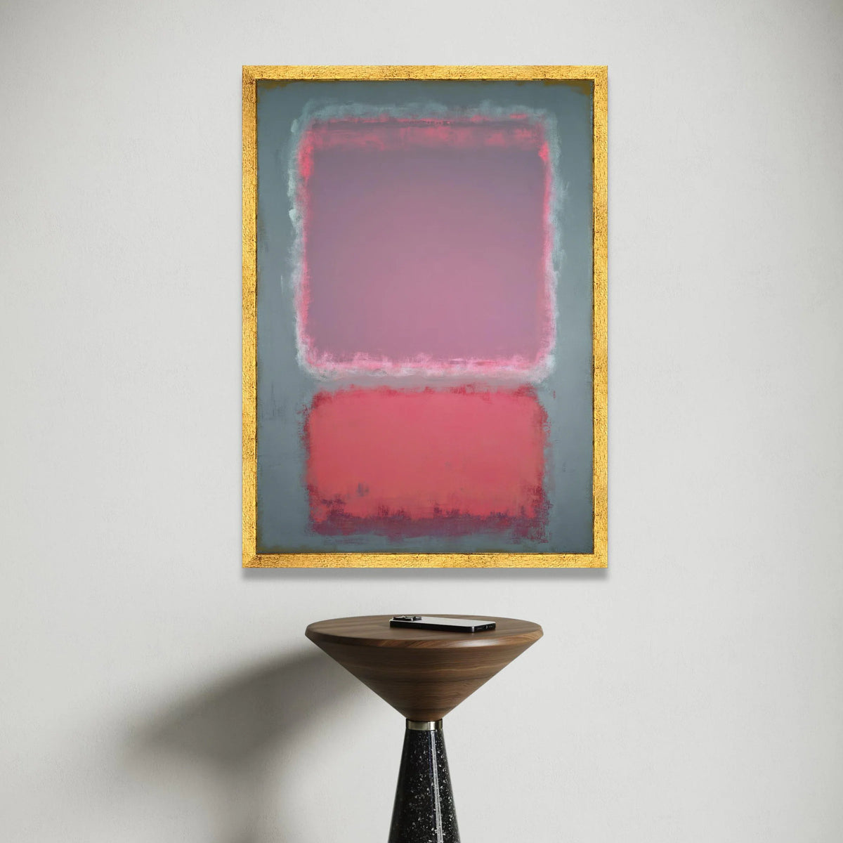 Mark Rothko Abstract Canvas Wall Art, Soft Pink and Red Rectangles, Modern Minimalist Home Decor, Contemporary Abstract Canvas Print Art