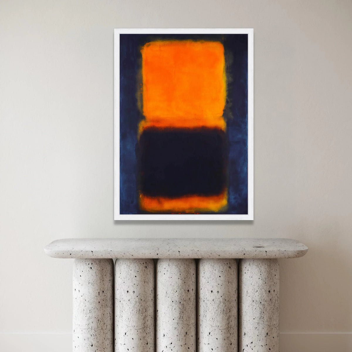Mark Rothko Style Abstract Canvas, Vibrant Orange and Deep Black Color Blocks, Modern Minimalist Wall Art, Bold Home Canvas Print Art