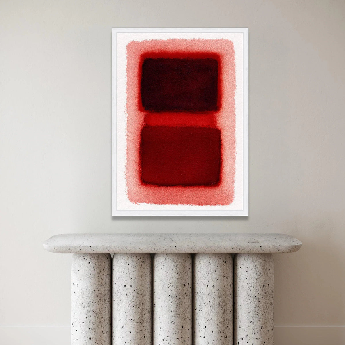 Mark Rothko Style Abstract Canvas Wall Art, Red and Burgundy Geometric Composition, Modern Minimalist Home Decoration, Canvas Print Art