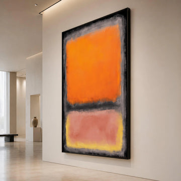 Mark Rothko Style Abstract Canvas Wall Art, Bold Orange and Pink Blocks, Modern Minimalist Painting, Contemporary Art Canvas Print Art
