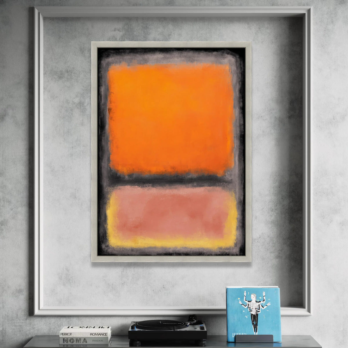Mark Rothko Style Abstract Canvas Wall Art, Bold Orange and Pink Blocks, Modern Minimalist Painting, Contemporary Art Canvas Print Art