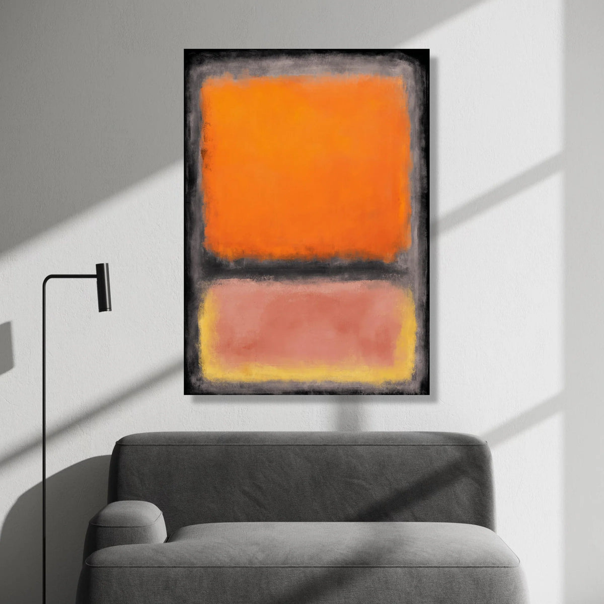 Mark Rothko Style Abstract Canvas Wall Art, Bold Orange and Pink Blocks, Modern Minimalist Painting, Contemporary Art Canvas Print Art