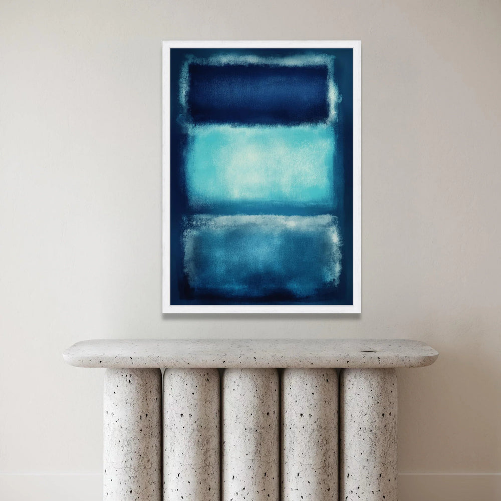 Mark Rothko Style Abstract Canvas, Blue Gradient Blocks Wall Art, Modern Minimalist Home Decor, Color Field Painting Canvas Print Art