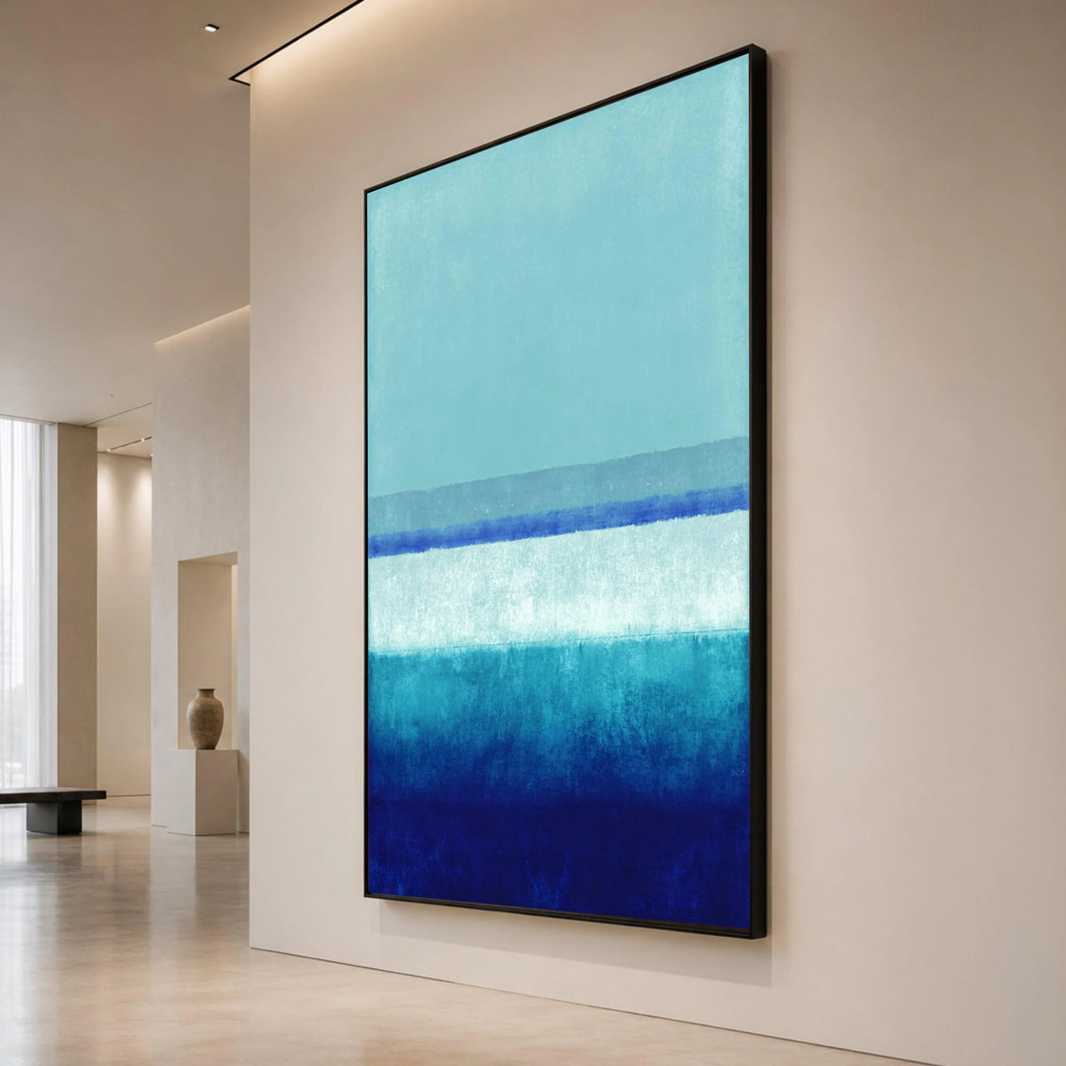 Mark Rothko Style Abstract Blue Gradient Canvas Wall Art, Color Field Painting, Modern Minimalist Home Decor, Large Blue Canvas Print Art