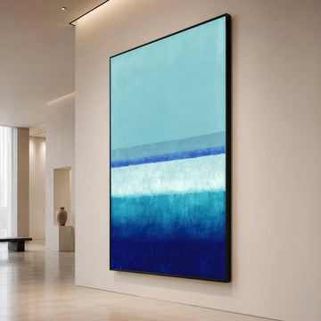 Mark Rothko Style Abstract Blue Gradient Canvas Wall Art, Color Field Painting, Modern Minimalist Home Decor, Large Blue Canvas Print Art