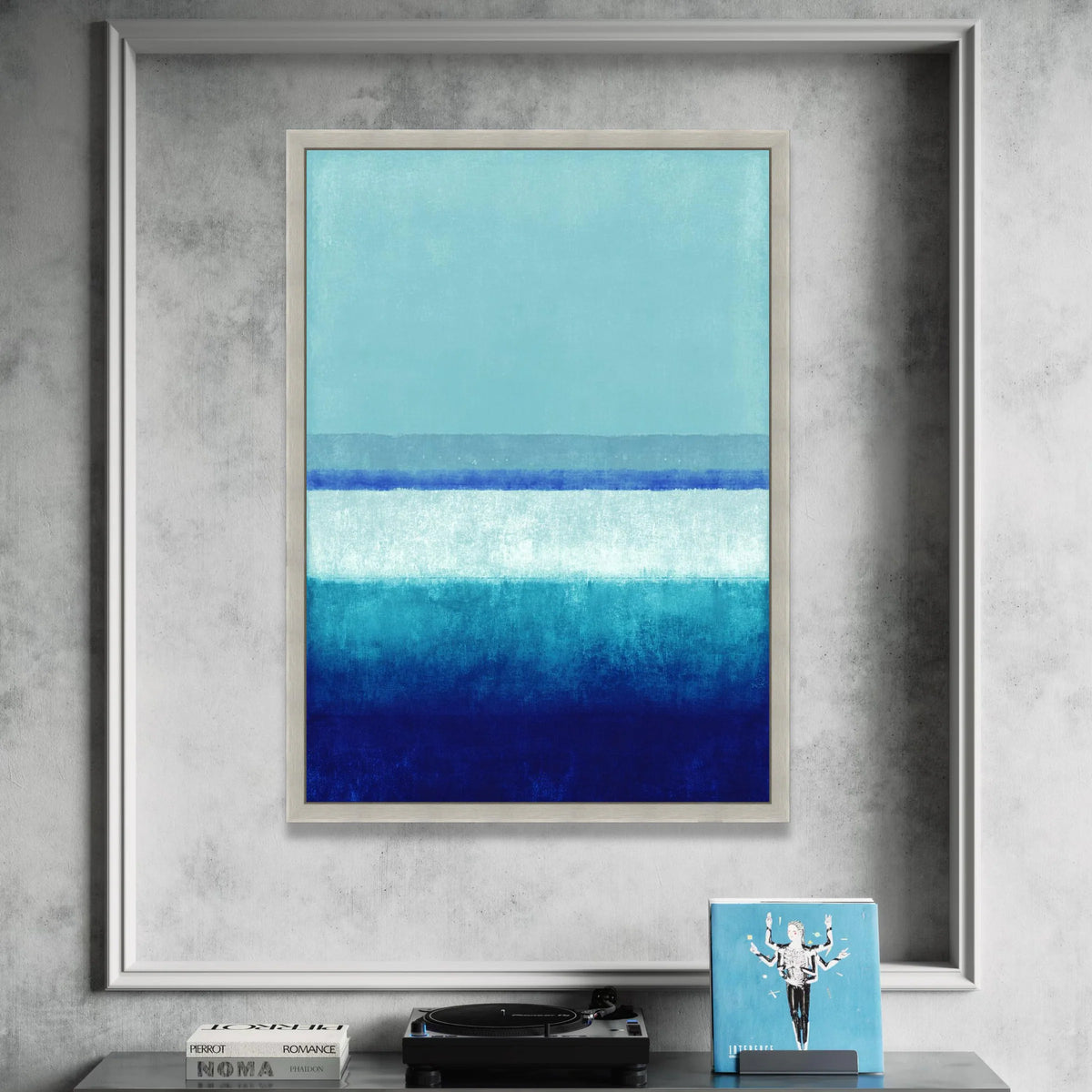 Mark Rothko Style Abstract Blue Gradient Canvas Wall Art, Color Field Painting, Modern Minimalist Home Decor, Large Blue Canvas Print Art