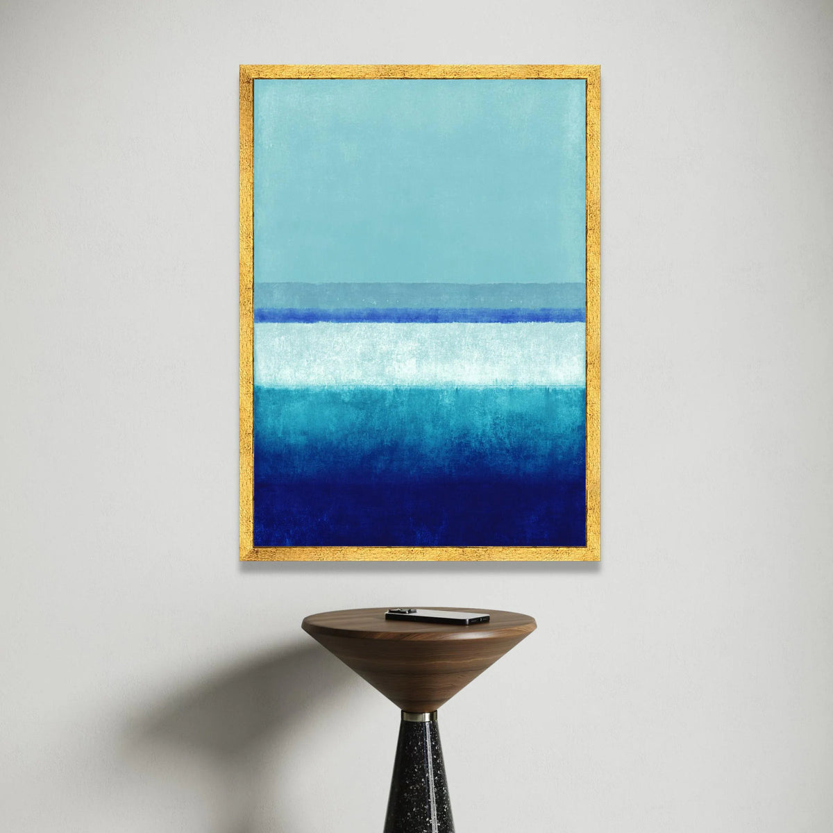 Mark Rothko Style Abstract Blue Gradient Canvas Wall Art, Color Field Painting, Modern Minimalist Home Decor, Large Blue Canvas Print Art
