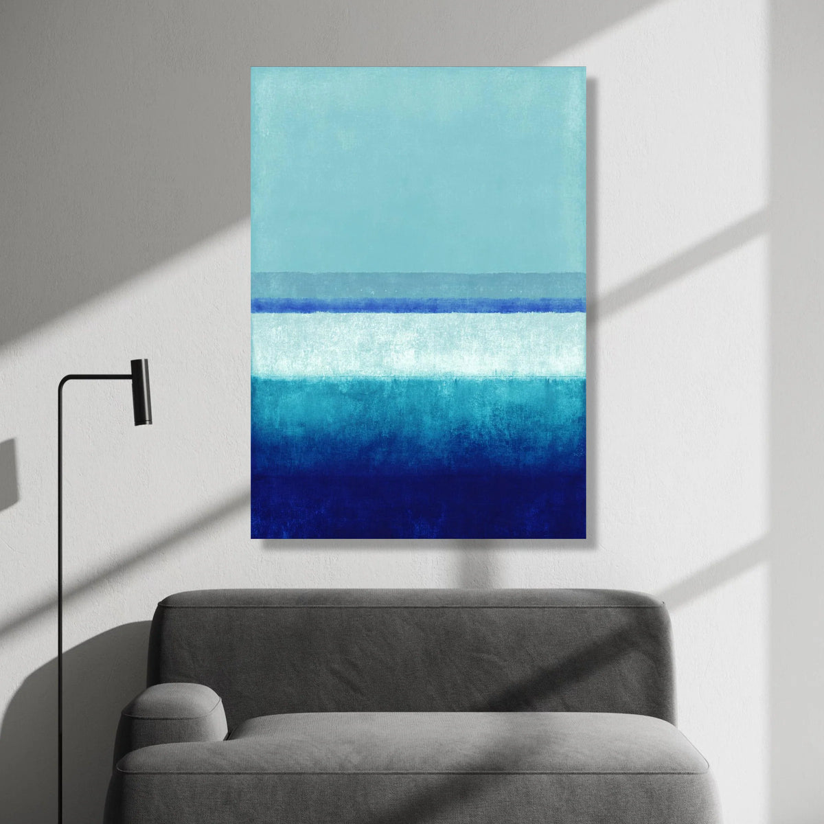 Mark Rothko Style Abstract Blue Gradient Canvas Wall Art, Color Field Painting, Modern Minimalist Home Decor, Large Blue Canvas Print Art