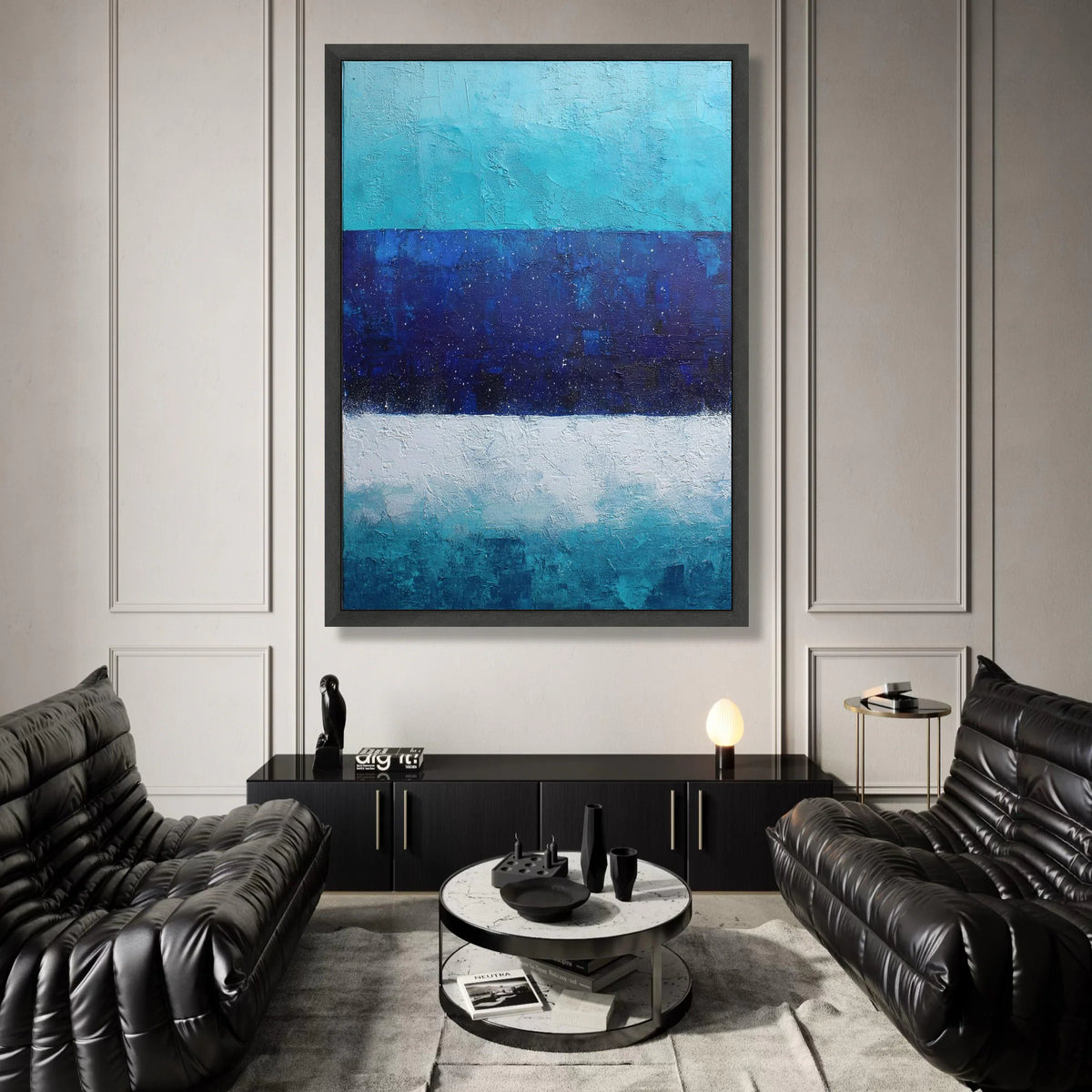 Mark Rothko Style Abstract Color Block Canvas, Blue Modern Wall Art, Minimalist Contemporary Canvas, Statement Home Decor, Canvas Print Art